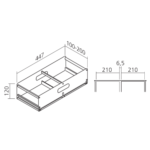 Uitneembare flexBox lade-indeling, 100 mm breed - Afbeelding 5