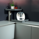 Gemotoriseerde hoekset QANTO PULL-OUT met ledverlichting en stopcontact, Antracietgrijs - Afbeelding 4