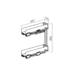 Smal uittrekelement K-LINE. Kleur antracietgrijs. Corpus 150 mm. - Afbeelding 5