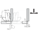 Scharnier CLIP top BLUMOTION 155° voor halfopliggende deur. Set van 10 stuks. - Afbeelding 2