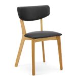 3037137 Stoel Lea 1K - onderstel eik - bekleding zwart