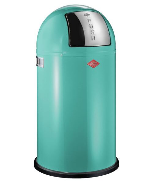 Wesco Pushboy 50L Turkoois afvalemmer vuilnisemmer prullenbak