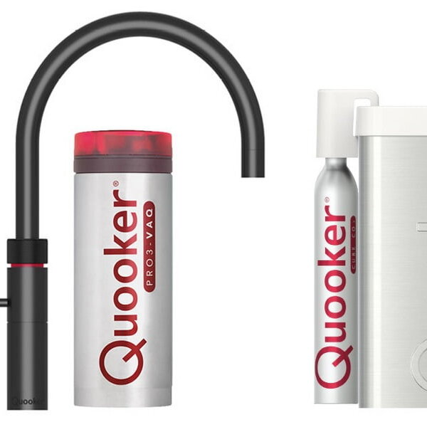 Quooker PRO3 en CUBE Fusion Round ZWART