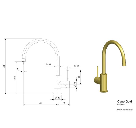 Reginox Cano II Gold