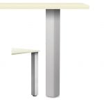 Rhodos Vierkante voet Aluminium, tafelpoot, roestvrij staalkleurig, H 700 mm