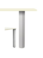 Rhodos Vierkante voet Aluminium, tafelpoot, roestvrij staalkleurig, H 700 mm
