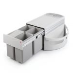 Hailo Rondo 3 plus, afvalsysteem voor hoekkasten, lichtgrijs