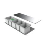Cox® Box 235 K/1200-5, Afvalsysteem voor gangbare uittreksystemen, met biologisch deksel, lichtgrijs