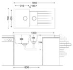 Angola 150, Inbouw-spoelunit, Kleur Lava - Afbeelding 3