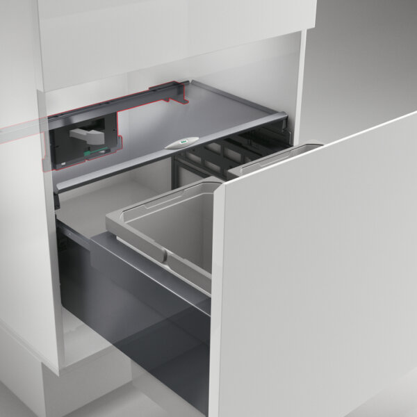 Cox Cick-E® 600 K, Elektrische uitwerper voor Cox afvalverzamelaar, Donkergrijs/ Chroom mat, 320 mm