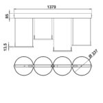 Plate 4 LED, roestvrij staalkleurig geanodiseerd - Afbeelding 4