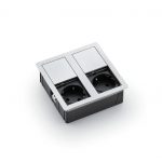 Plaza 2, 2-voudig, roestvrij staal geborsteld