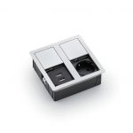 Plaza 2 USB, enkelvoudig, roestvrij staal geborsteld, inbouwdiepte 40 mm