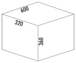 Cox® Base 360 K/600-3, Afvalverzamelaar met frontuittreksysteem, met biologisch deksel, antraciet, H 360mm - Afbeelding 2