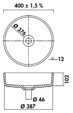 Patera 40, Opzet-wastafel rond, Kleur Wit Glanzend - Afbeelding 3