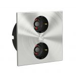 Duplex E dubbele contactdoos, met veiligheidscontactdozen, roestvrij staal