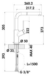 Mio 4, Eengreepsmengkraan, Roestvrij staalfinish, hoogdruk - Afbeelding 2