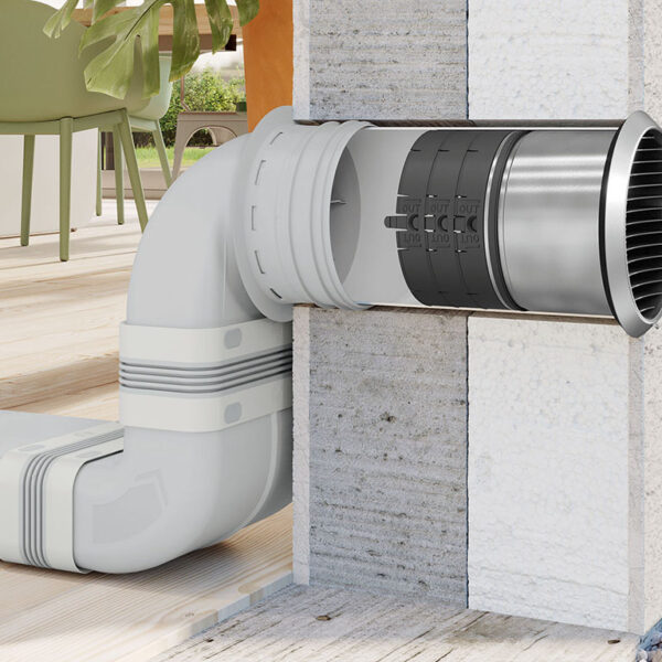 P-Turbo 150 muurdoorvoerunit met Thermobox Compair Prime FLow