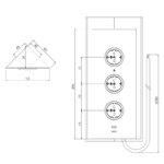 Caressi Energiezuil 3ST29 met dubbele USB-lader RVS - Afbeelding 2