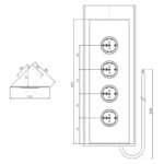 Energiezuil 4ST36 ZWART 4 voudig met randaarde - Afbeelding 2