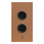 CARESSI Energiezuil 2ST20 met USB, Copper