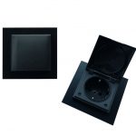 Doeco Fronti inbouw stopcontact 1ST, Zwart