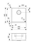 Reginox set spoelbak Miami 40x40 COPPER + Kraan COPPER - Afbeelding 7