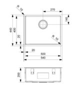 Reginox set spoelbak Miami 50X40 GUN METAL + Kraan GUN METAL - Afbeelding 8