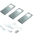 Slim pad F Dynamic Led 24V, Set met 3 spots, Rvs-look