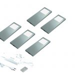 Slim pad F Dynamic Led 24V, Set met 5 spots, Rvs-look