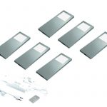 Slim pad F Dynamic Led 24V, Set met 6 spots, Rvs-look