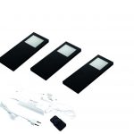 Slim pad F Dynamic Led 24V, Set met 3 spots, Zwart