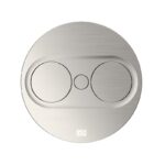 Twist 2 Dubbele contactdoos, met veiligheidsstopcontacten, RVS rond