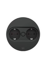Twist 2 Dubbele contactdoos, met veiligheidsstopcontacten, zwart rond - Afbeelding 2