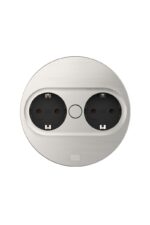 Twist 2 Dubbele contactdoos, met veiligheidsstopcontacten, RVS rond - Afbeelding 2