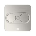 Twist 2 Dubbele contactdoos, met veiligheidsstopcontacten, RVS vierkant