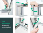KESSEBOHMER DISPENSA APOTHEKERSKASTEN SYSTEEM tbv kast 300mm. Kleur GRIJS. Inbouwhoogte 1200 - 1600mm