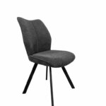 Stella 1S, Stoel, onderstel zwart mat, stijf, ovaal, bekleding donkergrijs