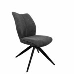 Stella 1S, Stoel, onderstel zwart mat, draaibaar, hoekig, bekleding donkergrijs