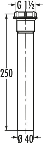 Verlengbuis, Afvoerbuis, wit - Afbeelding 2