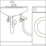 Afvoerventiel, Hoekventiel, 3/8", chroom - Afbeelding 2