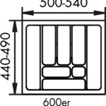 Bestekelement 1, Bestekelementen, voor 600 mm kastbreedte