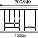 Bestekelement 1, Bestekelementen, voor 1000 mm kastbreedte