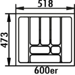 Bestekelement 4, Bestekelementen, voor 600 mm kastbreedte, B 518, D 473 mm