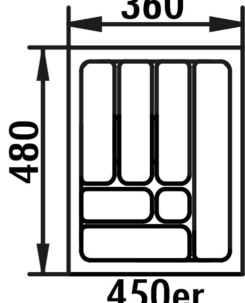 Bestekelement 5, Bestekelementen, voor 450 mm kastbreedte, B 360, D 480 mm