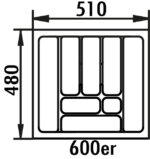Bestekelement 5, Bestekelementen, voor 600 mm kastbreedte, B 510, D 480 mm - Afbeelding 2
