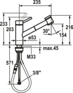 KWC Inox 2, Gootsteenkraan, roestvrij staal, hoogdruk - Afbeelding 4