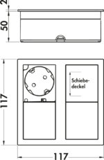 Plaza 2 USB A, Contactdooselement, met Zwitserse stopcontacten, roestvrij staal geborsteld, inbouwdiepte 50 mm - Afbeelding 3