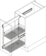 VS SUB Side frame, Etage-uittreksysteem, H 619 mm, voor 2 korven, zilver - Afbeelding 5