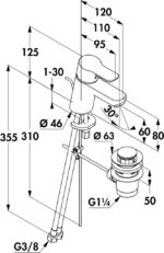 Kludi Pure & Easy Bad, Wastafelkraan, chroom, hoogdruk - Afbeelding 2